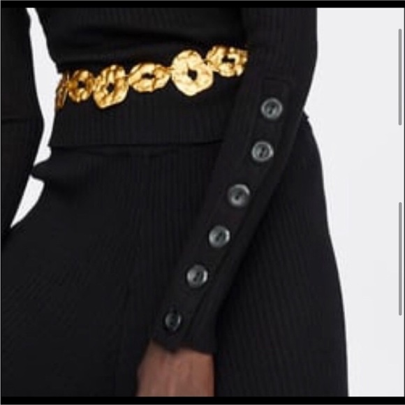 NWT ZARA KNIT RIBBED TURTLENECK WITH BUTTON DETAIL ON SLEEVES - Picture 7 of 12
